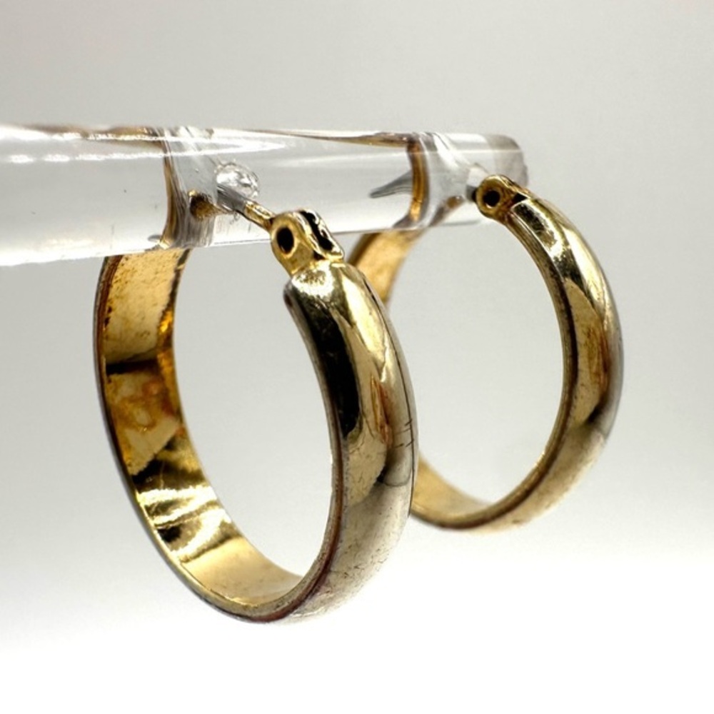 Thick Gold Tone Medium Hoop Earrings hoop earrings
